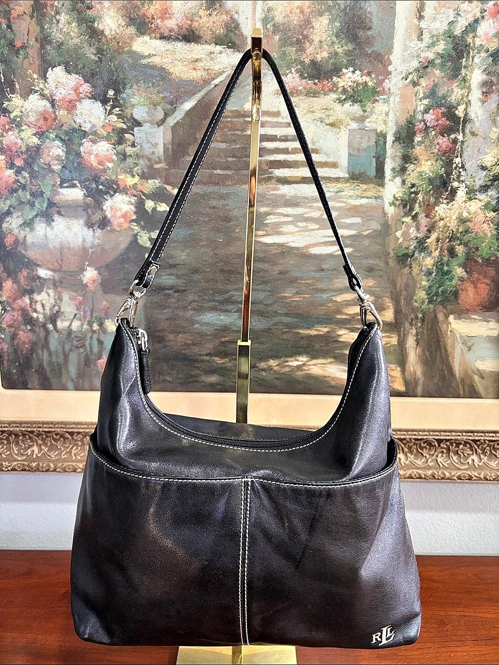 Ralph Lauren Black Leather-Look Shoulder Bag